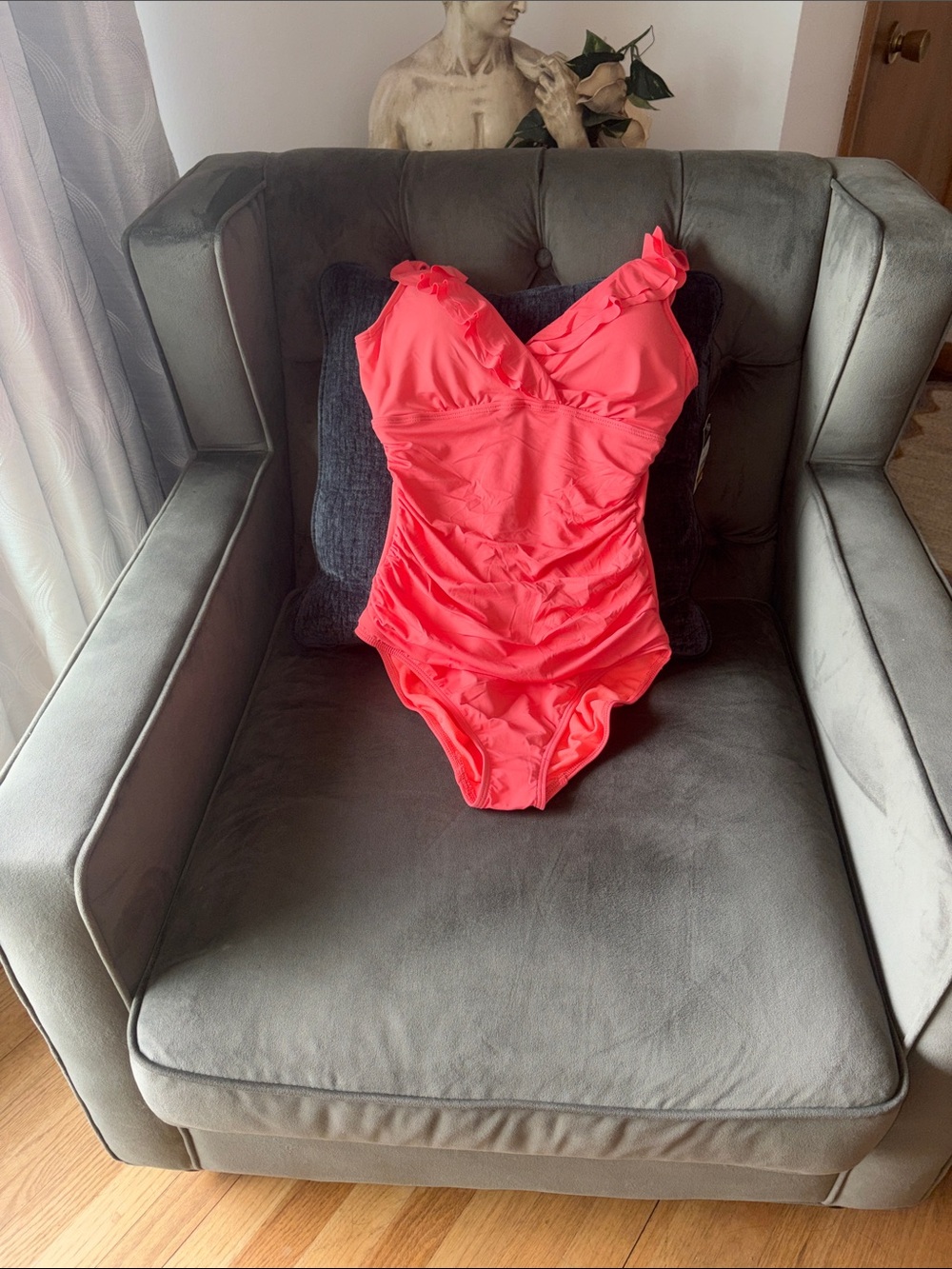 Lauren Ralph Lauren Coral Pink One-Piece Swimsuit